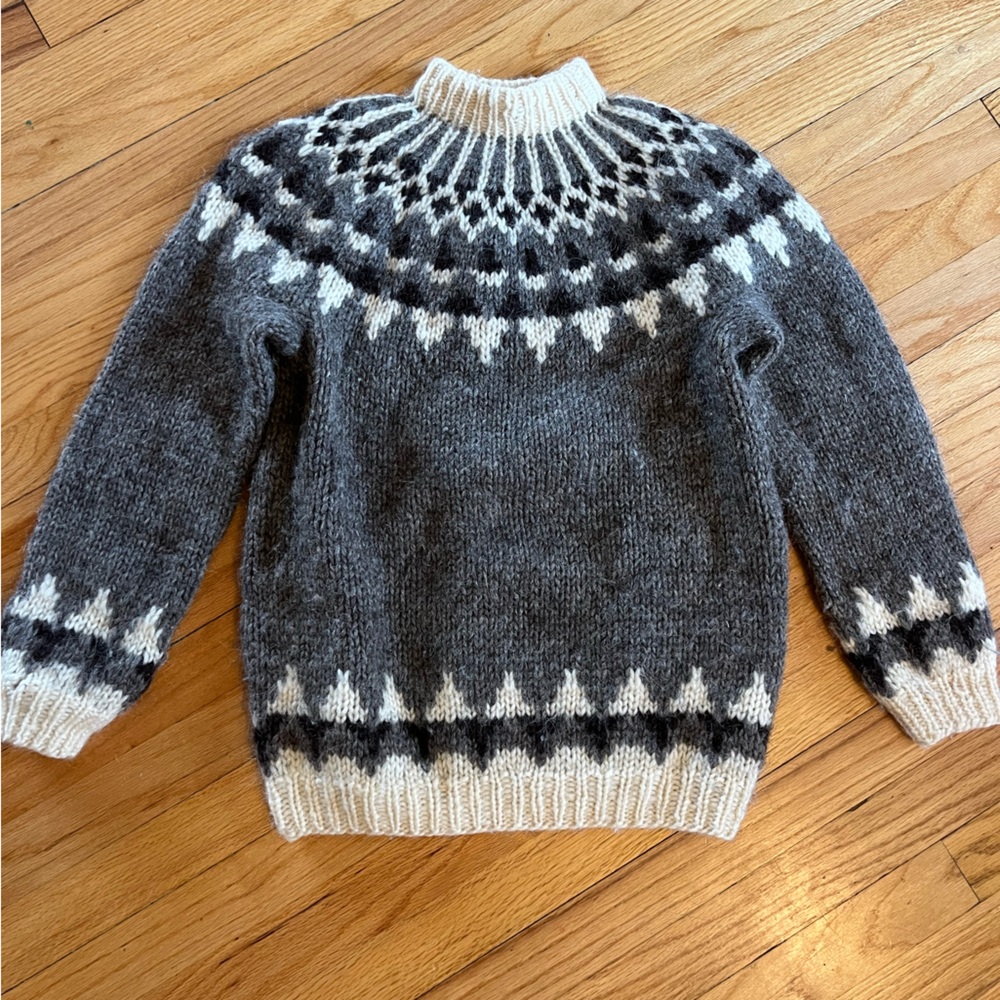 100% wool hand knit Icelandic sweater
